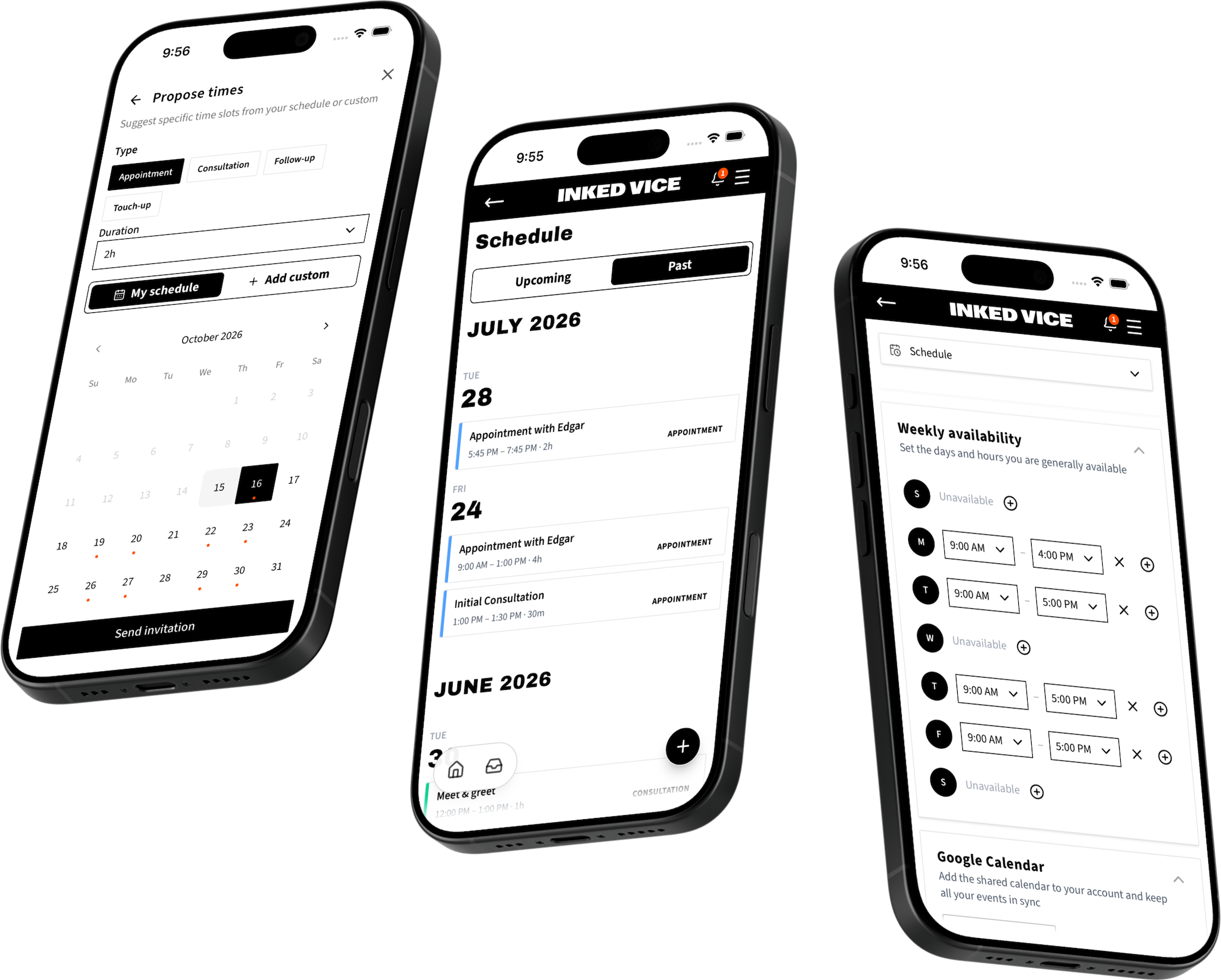 Scheduling — client picks from your availability
